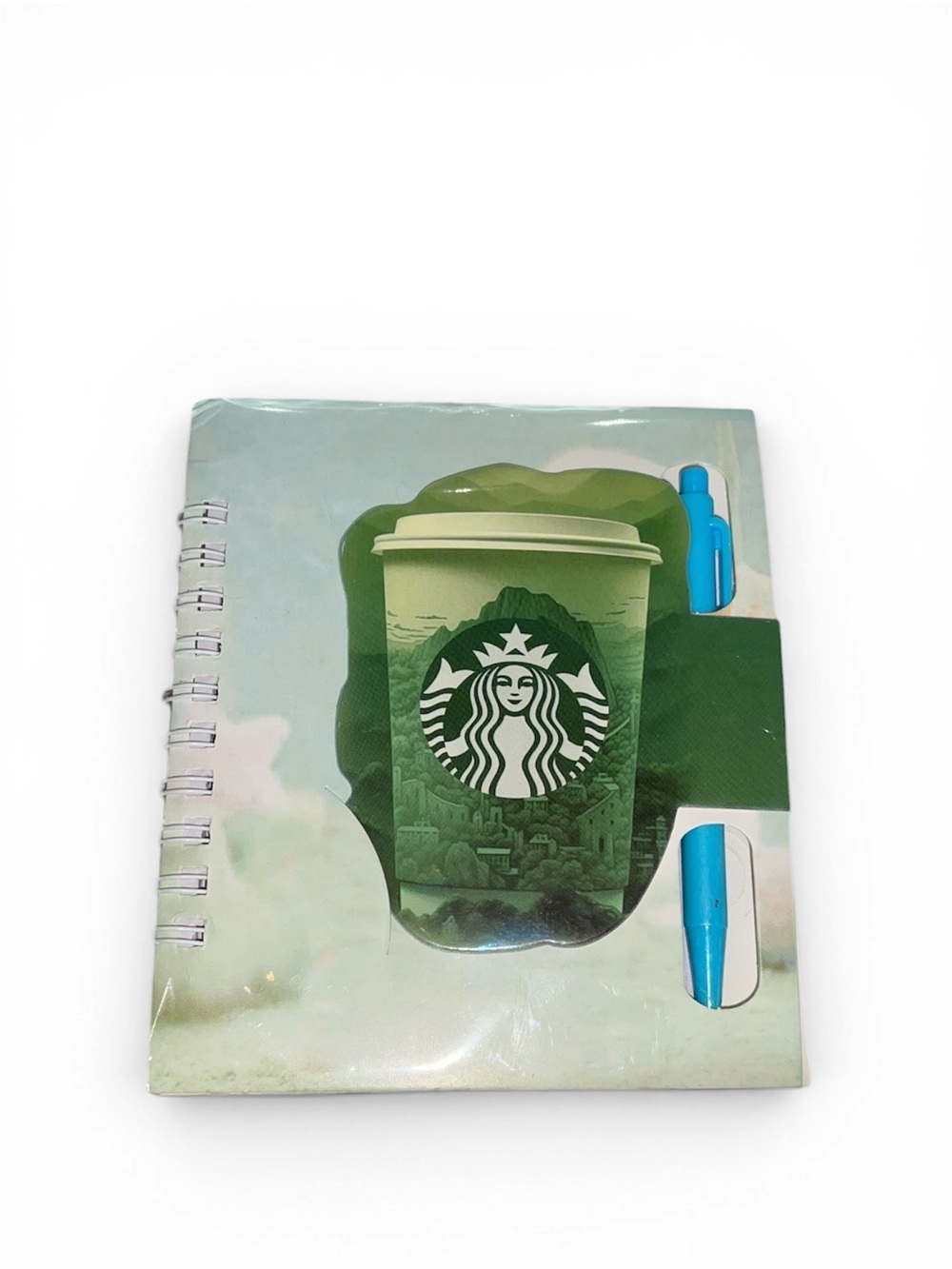 MINI UNBRANDED NOTEBOOK & PEN SET WITH STARBUCKS COFFEE CUP MOTIF